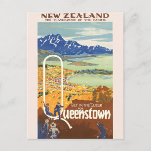 Queenstown, Nova Zelândia Cartão Postal de Viagem 