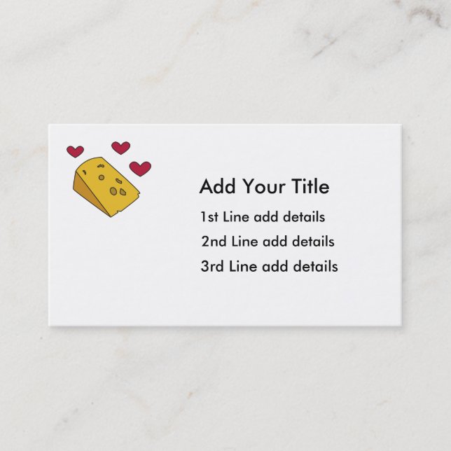 Queijo e cartão de visita dos beijos (Frente)
