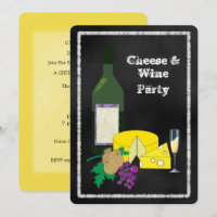 Queijo e Convite de festas de Celebração de Vinho