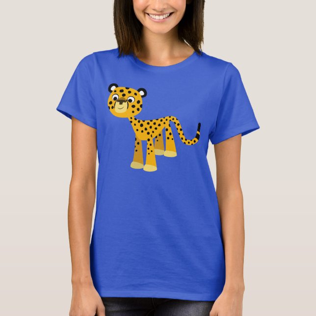 Queijo Feliz de Cartoon Cheetah, Camiseta Mulher (Frente)