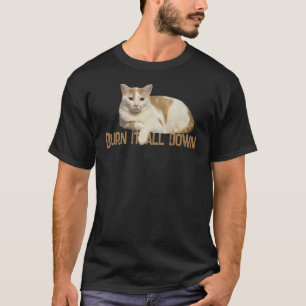 Queimar Tudo Com Uma Camisa De Gato Laranja