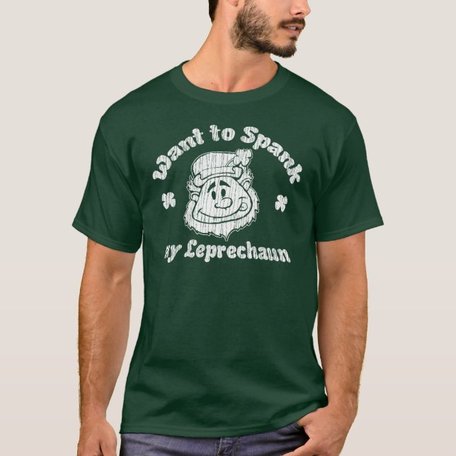 Queira espancar meu Leprechaun? T-shirt irlandês (Frente)