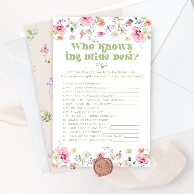 Quem conhece a noiva melhor jogo de flores silvest (Criador carregado)