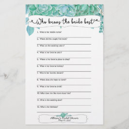 Quem conhece melhor a noiva, ele disse que ela dis