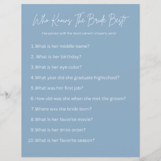 Quem Conhece Melhor A Noiva? Jogo de Festa