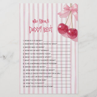 Quem Conhece Melhor o Papai Laço Rosa Cereja Verme