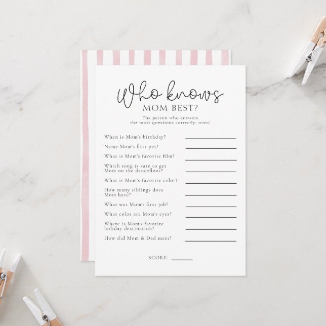 Quem Conhece O Melhor Cartão De Jogo De Chá de fra (Frente/Verso In Situ)