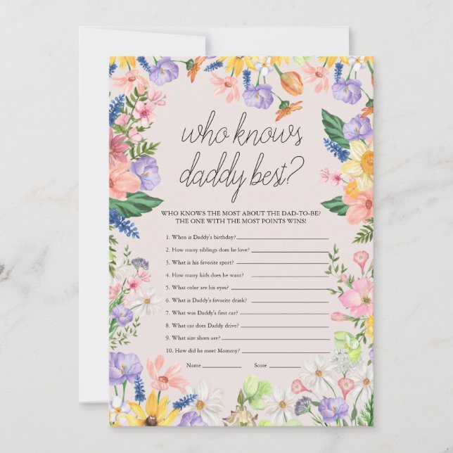 Quem Conhece O Melhor Cartão De Jogo Para Bebês Do (Frente)