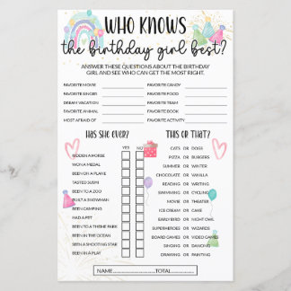 Quem Conhece O Melhor Jogo Da Rapariga De Aniversá