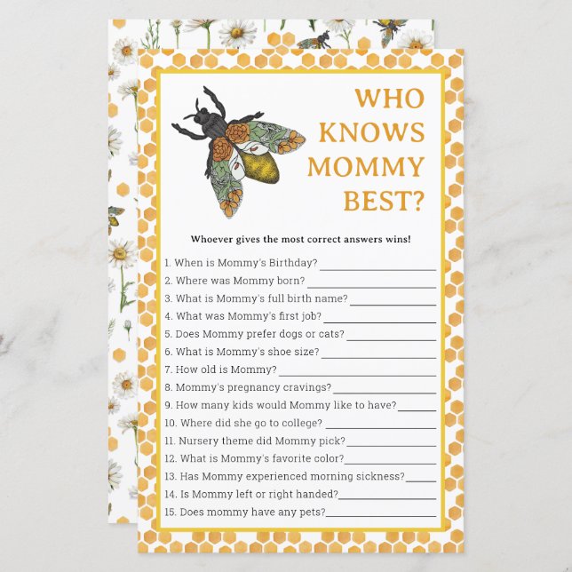 Quem conhece o melhor jogo de Chá de fraldas da Ma (Frente/Verso)