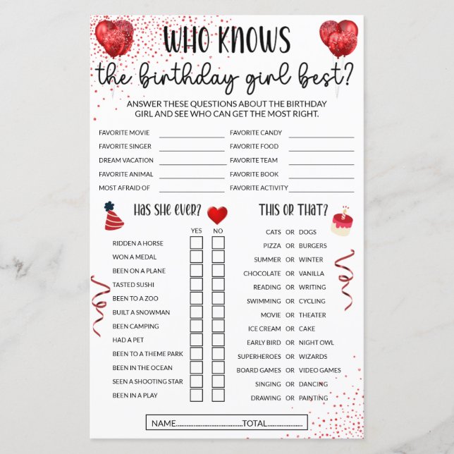 Quem Conhece Os Melhores Jogos De Aniversário - Te (Frente)