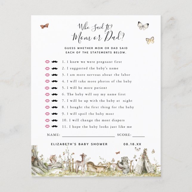 Quem Disse Isso | Jogo do Chá de Bebê (Frente)