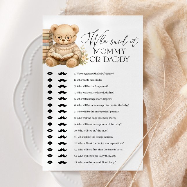 Quem Disse Isso Mamãe ou Papai Urso Jogo de Chá de (Criador carregado)