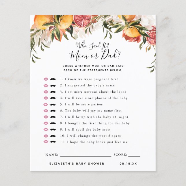 Quem Disse | Jogo Chá de fraldas (Frente)