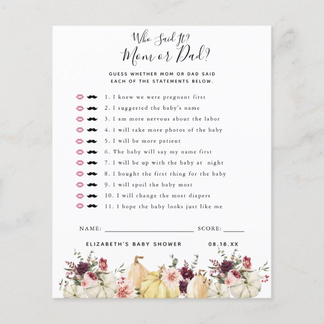 Quem Disse | Jogo Chá de fraldas (Frente)