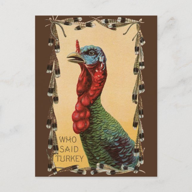 Quem Disse Turquia? Cartão postal de Ação de Graça (Frente)