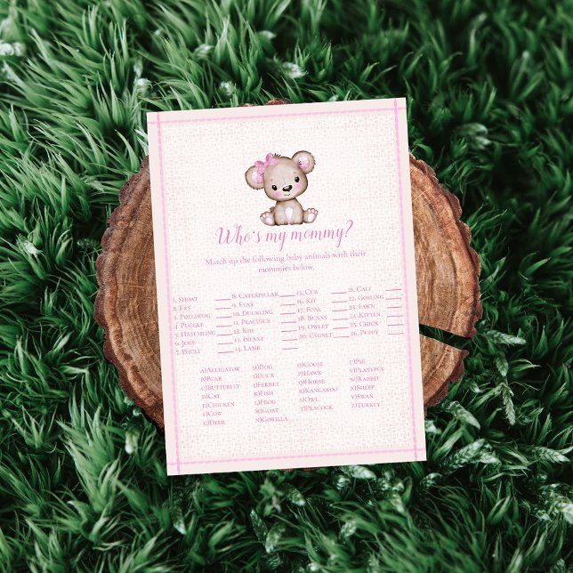 Quem é a minha Mamãe, um cartão de bebê de urso (Criador carregado)