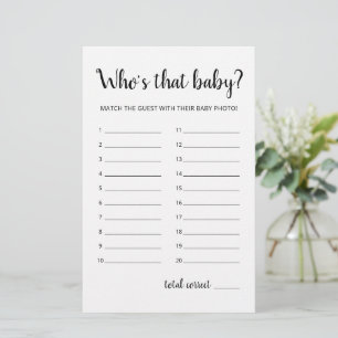 Quem é aquele bebê? Jogo da Festa de Chá de fralda