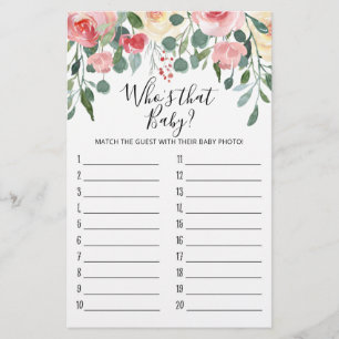 Quem é aquele bebê? Jogo da Festa de Chá de fralda