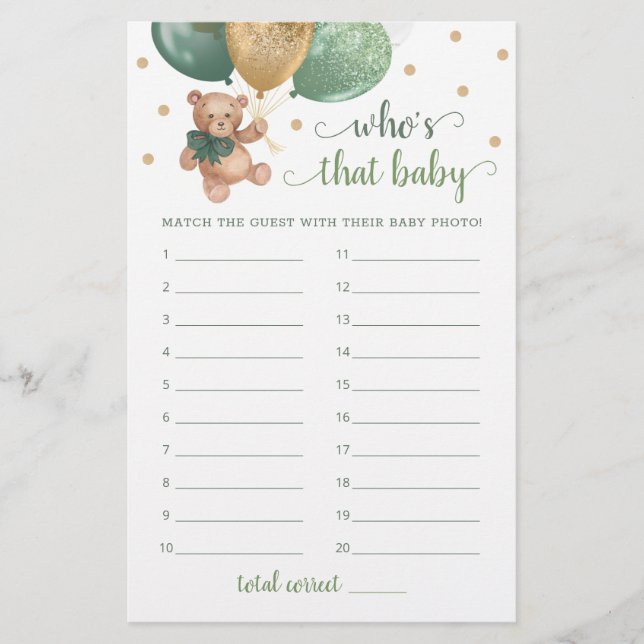 Quem é aquele Chá de fraldas do jogo de fotos do b (Frente)