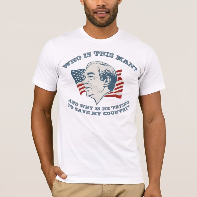 Quem é este homem? Camisa de Ron Paul (Frente)