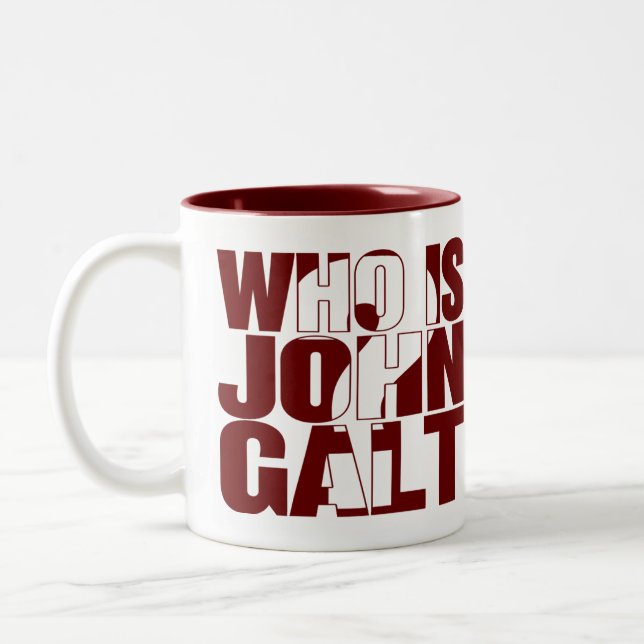 Quem é John Galt? vermelho da caneca 11oz (Esquerda)
