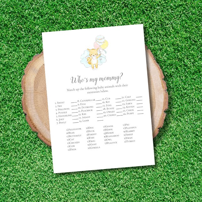 Quem é o meu cartão de jogo de aspersão de bebê da (Criador carregado)