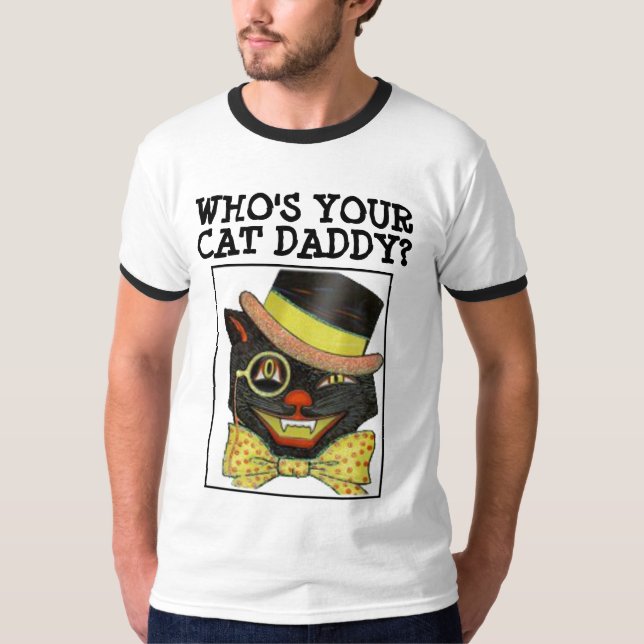 QUEM É O SEU PAI DE GATO? T-shirts de PAI CAT (Frente)