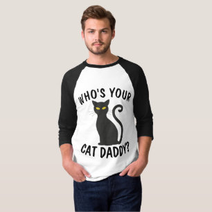 QUEM É O SEU PAI DE GATO? T-shirts Engraçadas