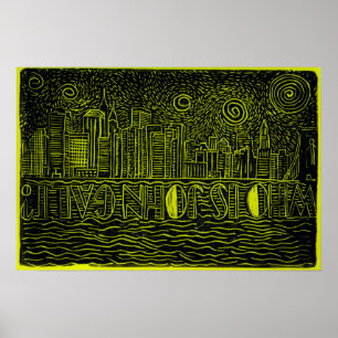 Quem é poster da skyline da Nova Iorque de John