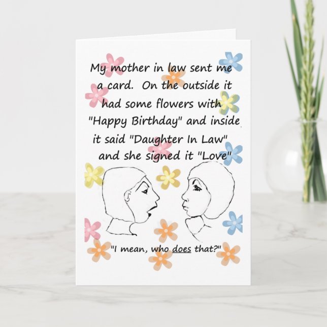 Quem faz isso? - Filha da Lei Cartão de Aniversári (Frente)