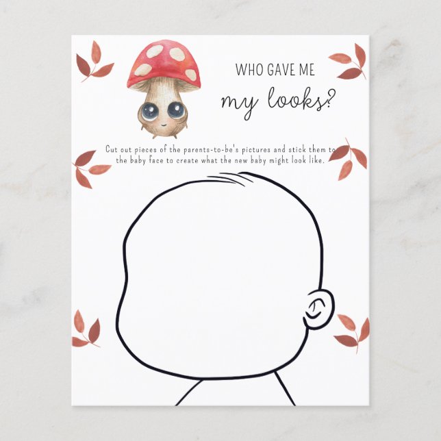 Quem me deu minha aparência jogo para chá de bebê (Frente)