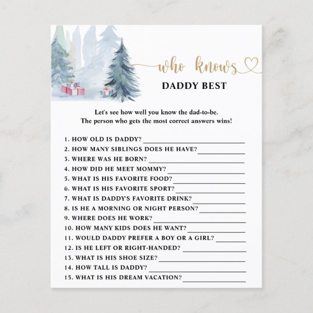 Quem sabe melhor jogo de papai do inverno (Frente)