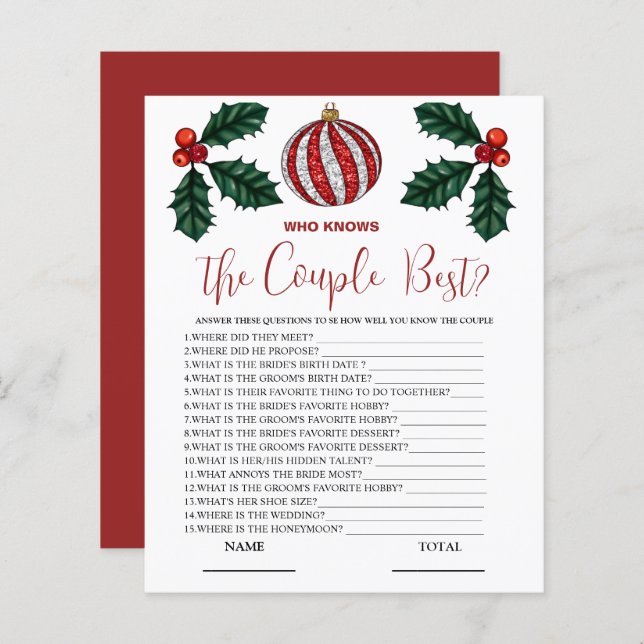 Quem sabe o melhor jogo da noiva de inverno (Frente/Verso)