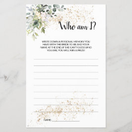 Quem sou eu, Herbal Chá de panela Game Card Flyer