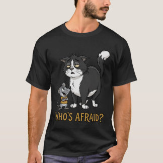 Quem Tem Medo? Camiseta Divertida de Gato e Rato