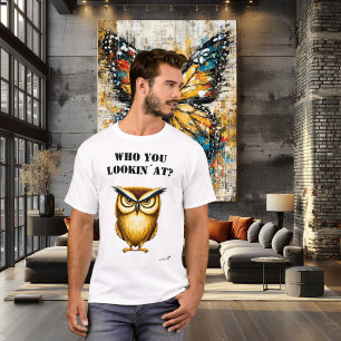 Quem Você Está Olhando Camiseta Funny Owl