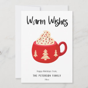 Quente quer um cartão de férias planas de cacau