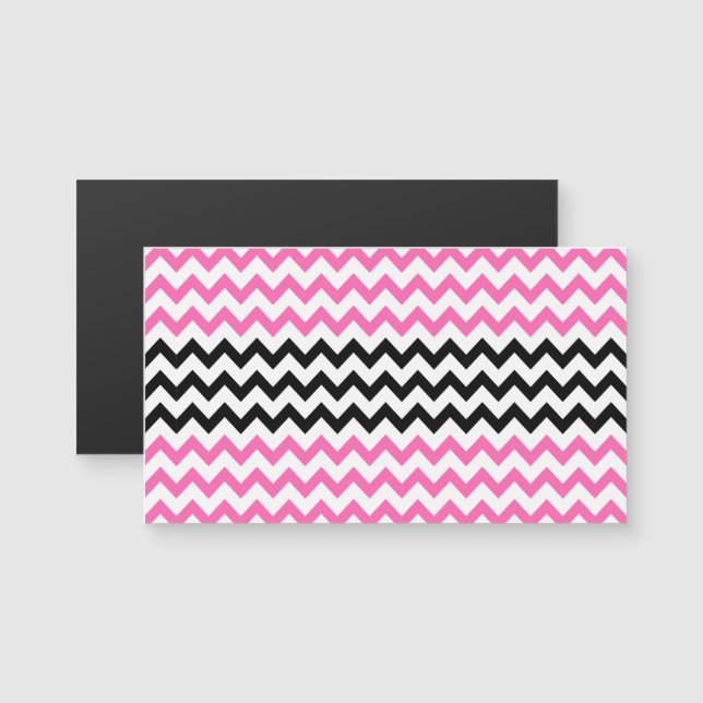 Quente rosa e Preto Chevron por Shirley Taylor (Frente/Verso)