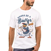Quer ser um jogador: Duck Baseball Chefe T-Shirt