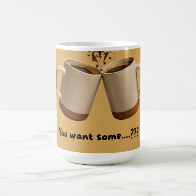 Quer Um pouco? Caneca de Duas Xícaras de Café (Centro)