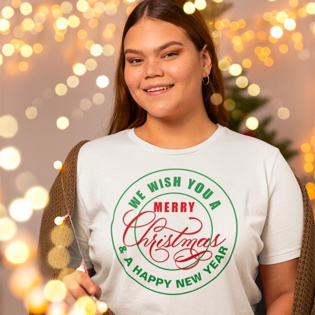 Queremos um Feliz Natal Vermelho e Camiseta Verde (Criador carregado)