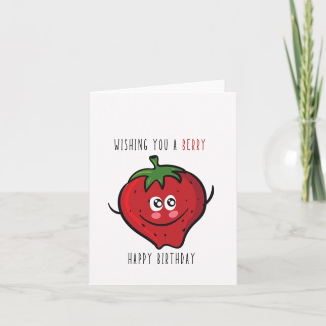 Querendo Um Cartão De Aniversário Berry Puns (Frente)