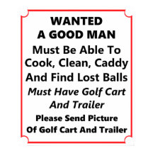 Queria um bom homem - Poster de golfe
