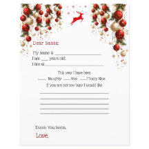 Querida Carta de Natal Vermelho Dourado Enfeites Á