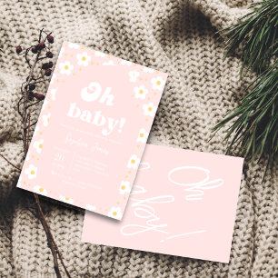 Querida! Convite para Chá de fraldas Floral Cor-de