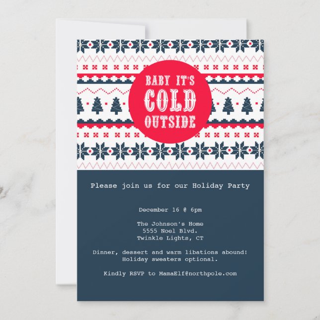 Querida, está frio lá fora | Convite para Festas d (Frente)