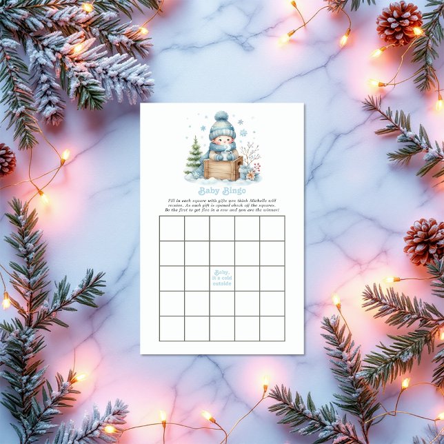 "Querida, está frio lá fora!" Jogo de Bingo do chá (Baby It’s Cold Outside! Baby Shower Bingo Game)