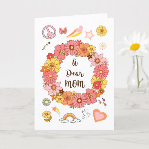 Querida Mãe Cartão do Dia das Mães Paz e Amor