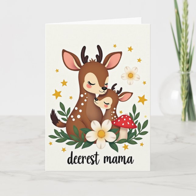 Querida Mamãe Cartão de Amor da Floresta (Frente)
